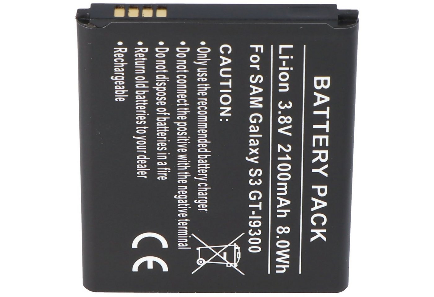 AccuCell Akku passend für Samsung Galaxy S III, Samsung GT-I9300, EB-L1G6LLUC Akku 2100 mAh (3,8 V) von AccuCell