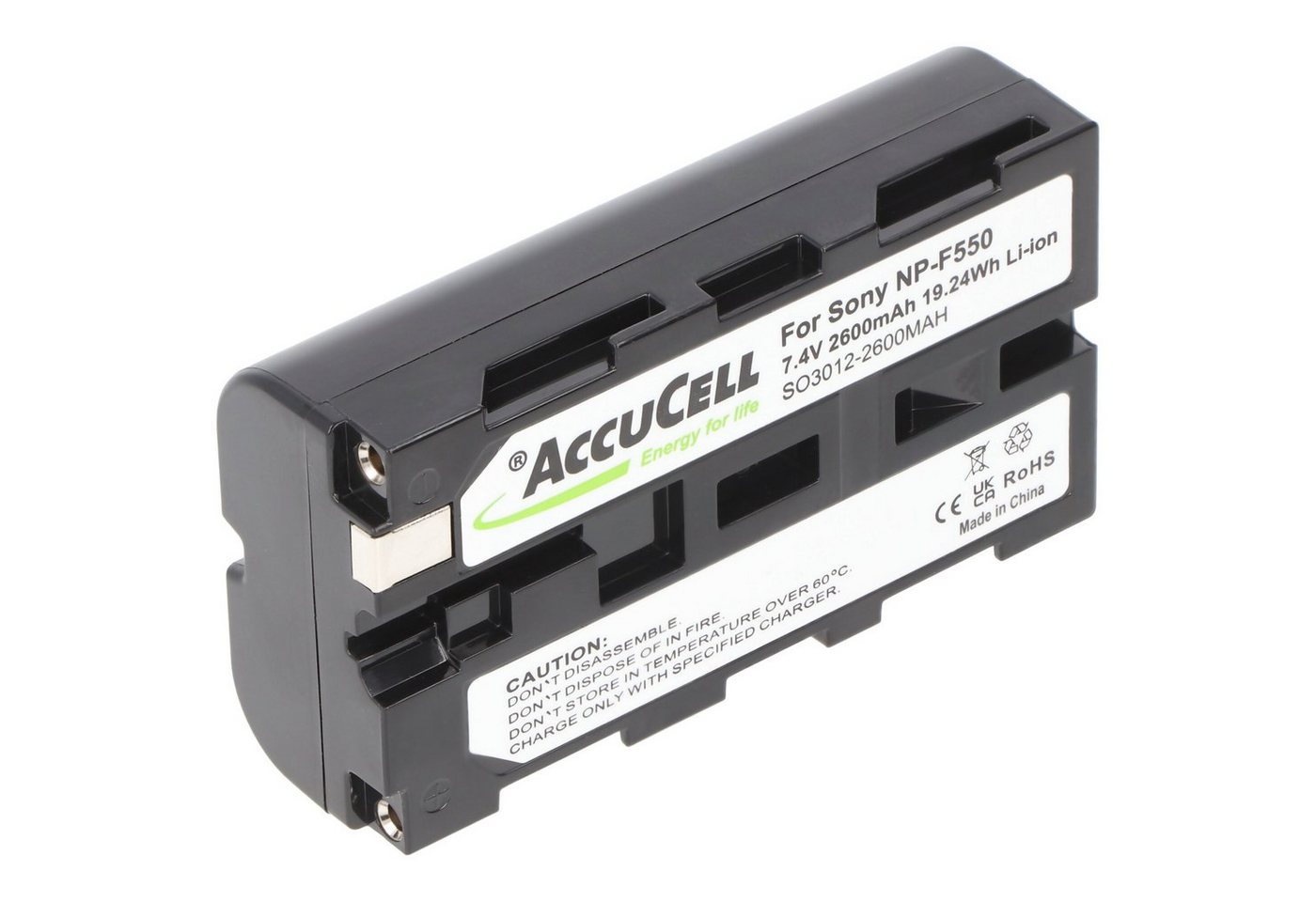 AccuCell Akku passend für Sony NP-F550 7,4 Volt 2600mAh Sony NPF530, NPF330 Akku 2600 mAh (7,2 V) von AccuCell