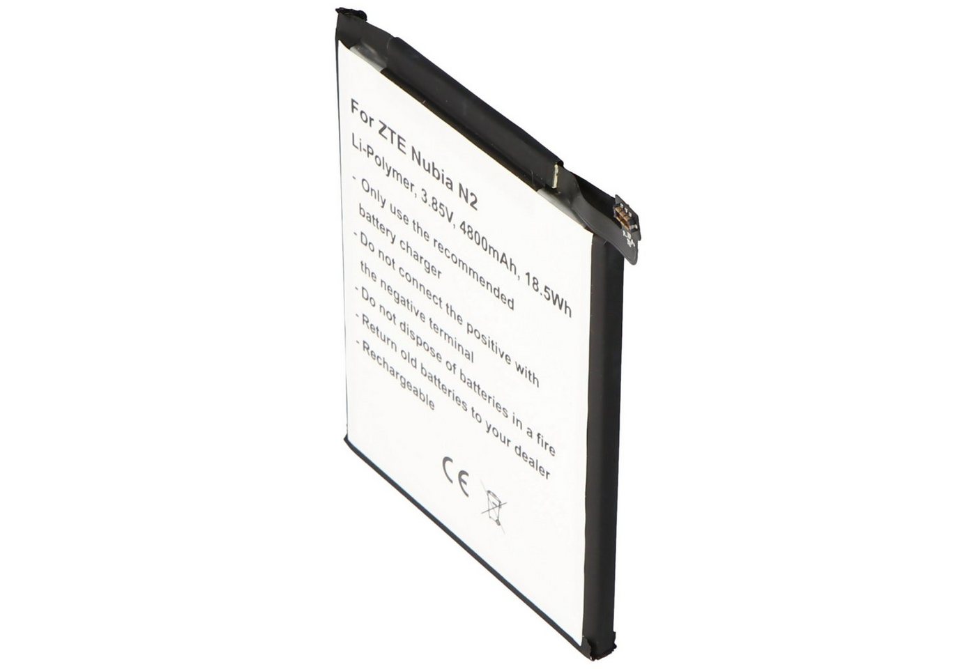 AccuCell Akku passend für ZTE Nubia N2, Li-Polymer, 3,85V, 4800mAh, 18,5Wh, bu Akku 4800 mAh (3,9 V) von AccuCell