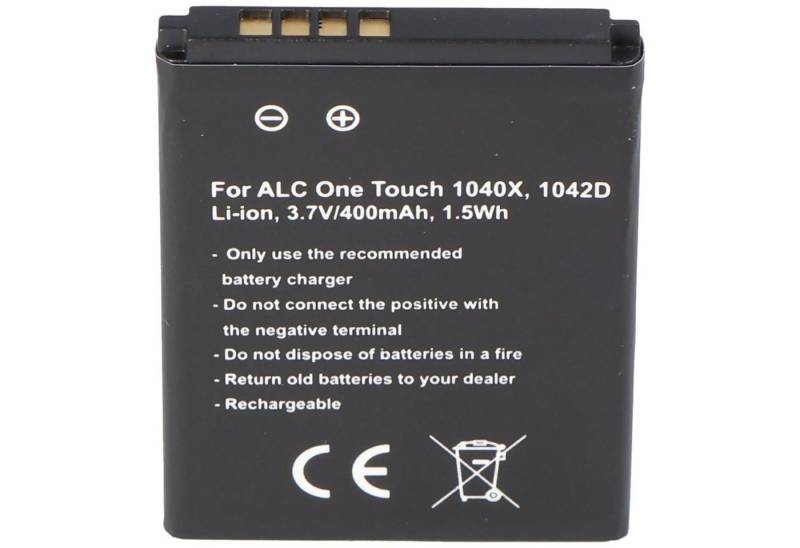 AccuCell Akku passend für den Alcatel CAB0400000C1 Akku One Touch 1040X, One T Akku 400 mAh (3,7 V) von AccuCell