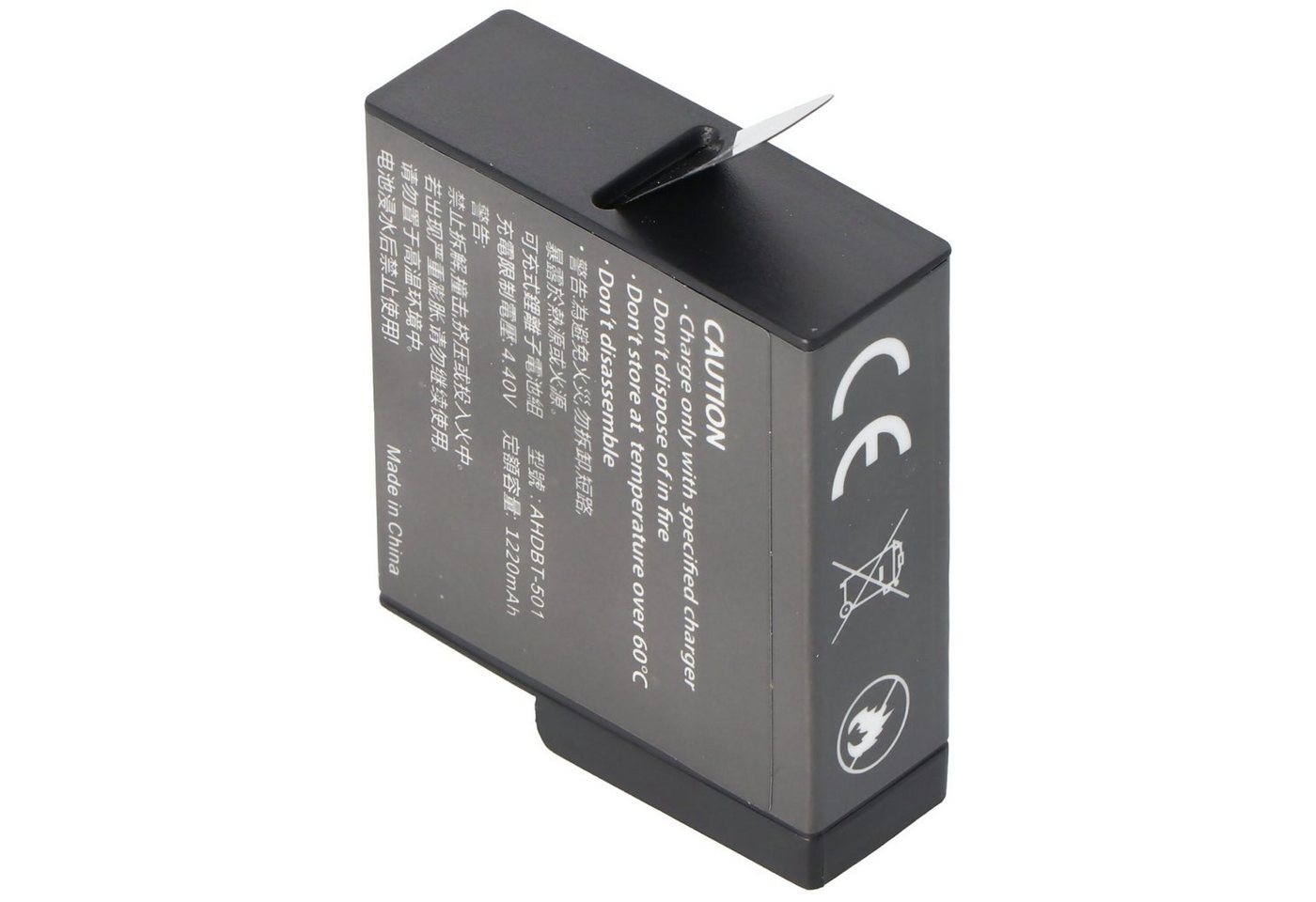 AccuCell Akku passend für den GoPro Hero 5 Akku AABAT-001 Li-Ion 3,85 Volt Akku 1250 mAh (3,9 V) von AccuCell