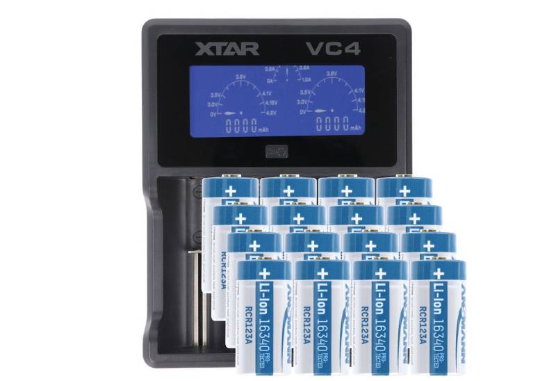 AccuCell CR123 A Li-Ion Akku mit 3,7 Volt, 700mAh 12 Stück und Schnell-Ladeger Akku 700 mAh (3,7 V) von AccuCell