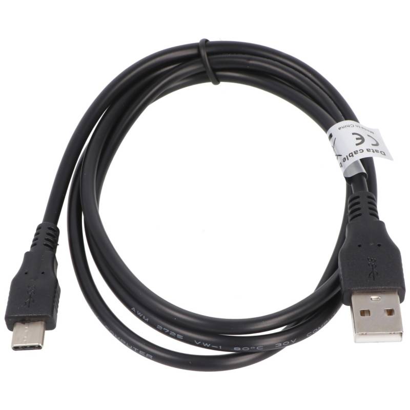 AccuCell Datenkabel - 1A USB Type C (USB-C) Stecker auf USB A (USB-A 2.0) Stecker - 1,0m von AccuCell