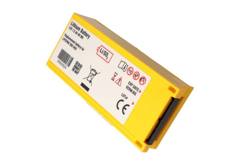 AccuCell Lithiumbatterie passend für Physio Control Defibrillator Lifepak 500 Akku 7500 mAh (12,0 V) von AccuCell