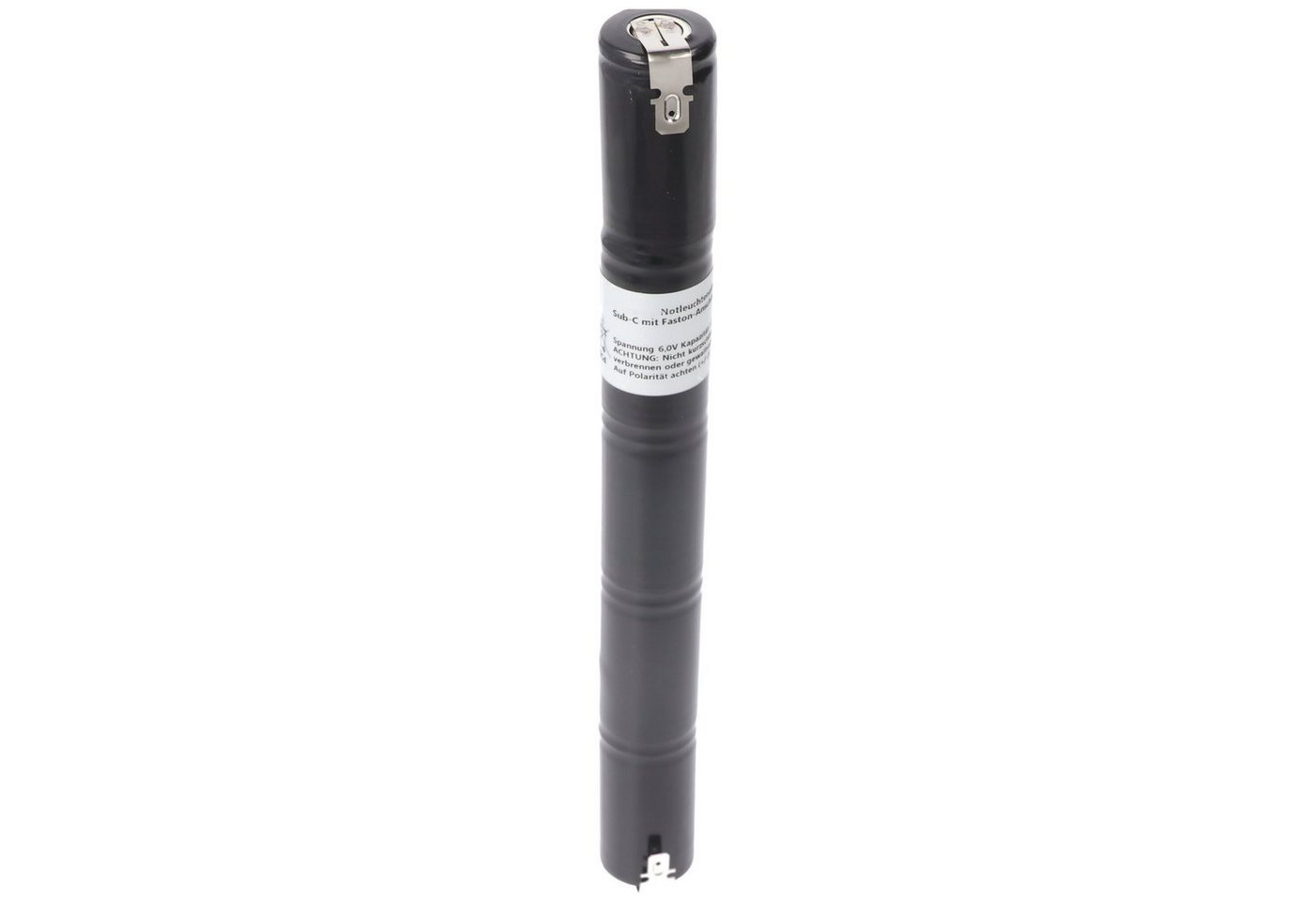 AccuCell Notleuchtenakku NiCd 6,0V 1500mAh L1x5 Sub-C mit Faston-Anschluss pas Akku 1500 mAh (6,0 V) von AccuCell