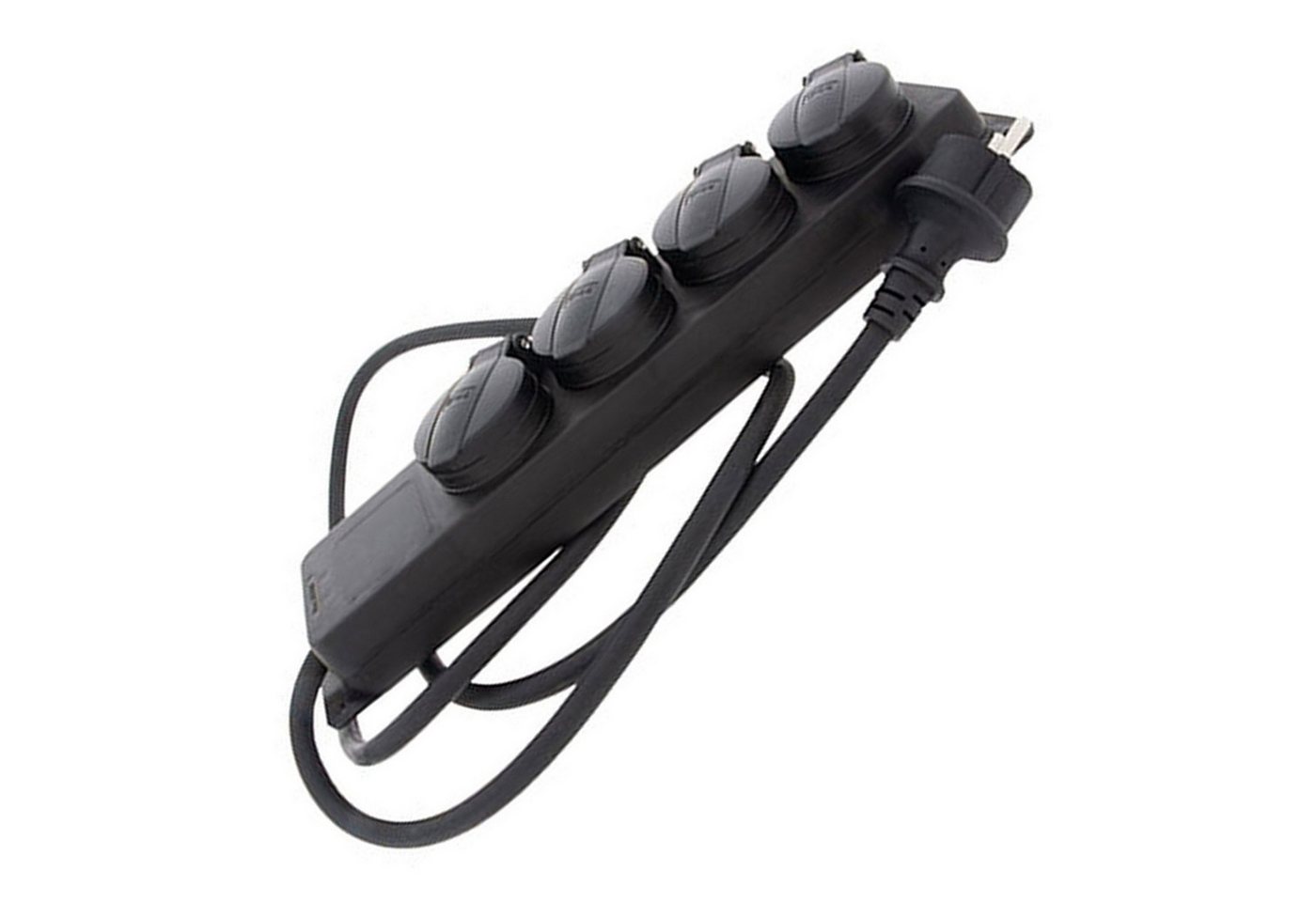 AccuCell Steckdosenleiste 4-fach Outdoor mit Klappe Farbe schwarz IP44 Quersch USB-Ladegerät AccuCell Steckdosenleiste 4-fach Outdoor mit Klappe Farbe schwarz IP44 Quersch USB-Ladegerät von AccuCell