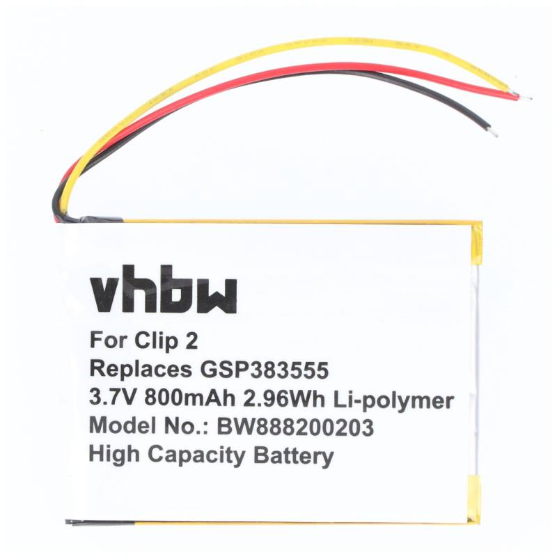 Akku Ersatz für JBL GSP383555 für Lautsprecher Boxen Speaker (800mAh, 3.7V, Li-Polymer) von AccuCell