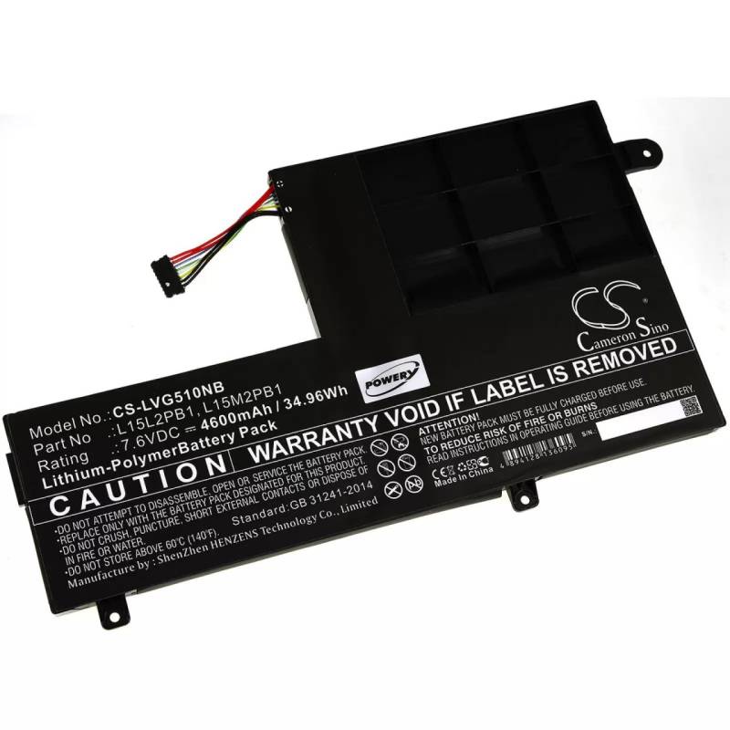 Akku für Laptop Lenovo Yoga 510 / Yoga 510-14IKB / Typ L15L2PB1 - 7,6V - 4600 mAh von AccuCell