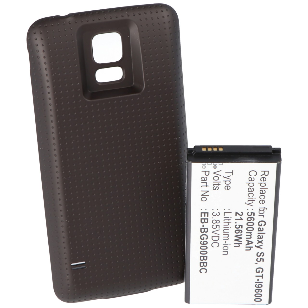 Akku nur passend für Samsung Galaxy S5 mit 5600mAh mit Zusatzdeckel schwarz Akku nur passend für Samsung Galaxy S5 mit 5600mAh mit Zusatzdeckel schwarz von AccuCell