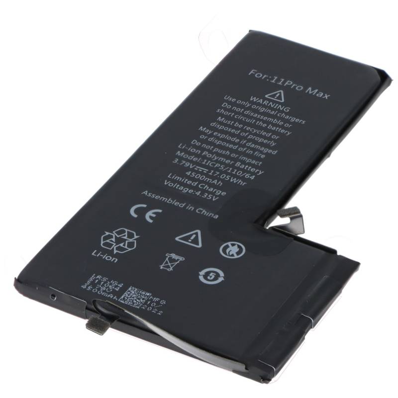 Akku passend für Apple iPhone 11 Pro Max, Li-Polymer, 3,79V, 4500mAh, 17,0Wh, high capacity, built-in, ohne Werkzeug von AccuCell