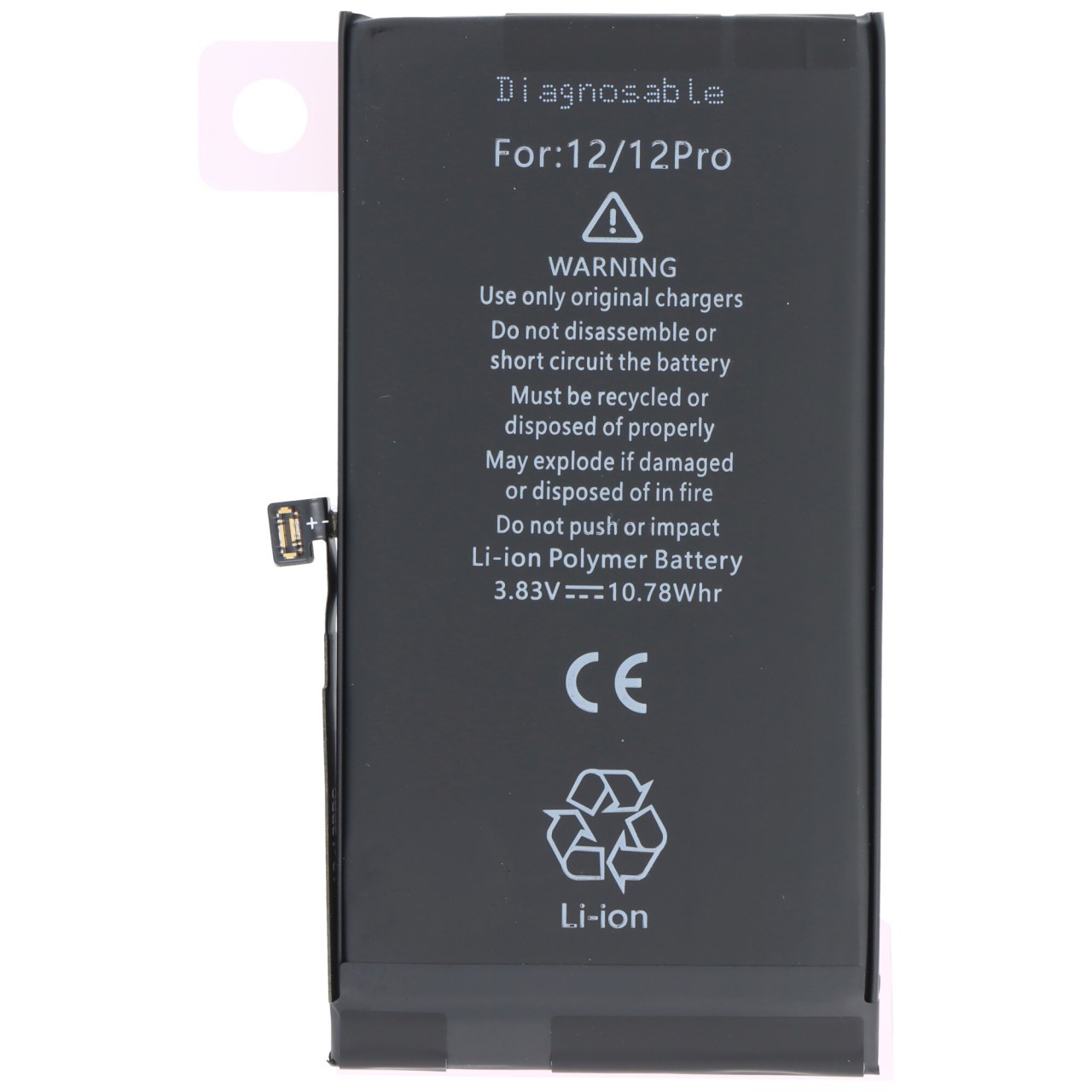Akku passend für Apple iPhone 12/12 Pro, diagnostizierbar, Li-Polymer, 3,83V, 2815mAh, 10,78Wh, ohne Werkzeug Akku passend für Apple iPhone 12/12 Pro, diagnostizierbar, Li-Polymer, 3,83V, 2815mAh, 10,78Wh, ohne Werkzeug von AccuCell