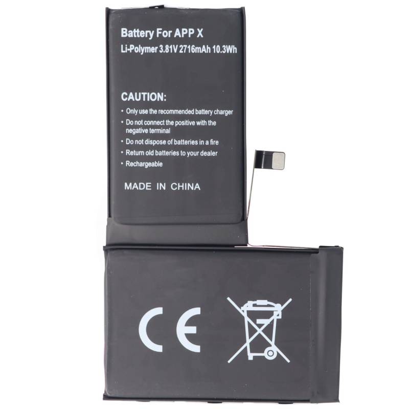Akku passend für Apple iPhone X 616-00351 Li-Polymer 3,81 Volt 2716mAh 10,3Wh built-in ohne Werkzeug von AccuCell
