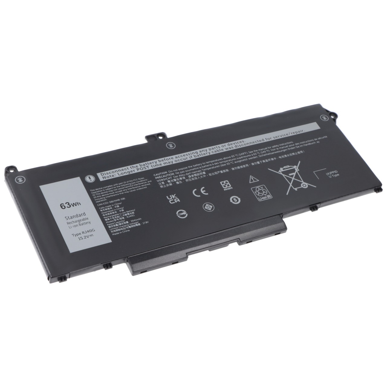 Akku passend für Dell Latitude 15 5520, Li-Polymer, 15,2V, 3941mAh, 63Wh Akku passend für Dell Latitude 15 5520, Li-Polymer, 15,2V, 3941mAh, 63Wh von AccuCell
