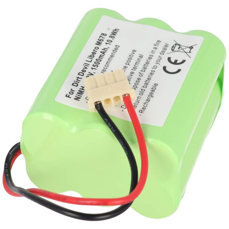 Akku passend für Dirt Devil Libero M678, EVO M678, Dirt Devil 0678004 7,2 Volt 1500mAh von AccuCell