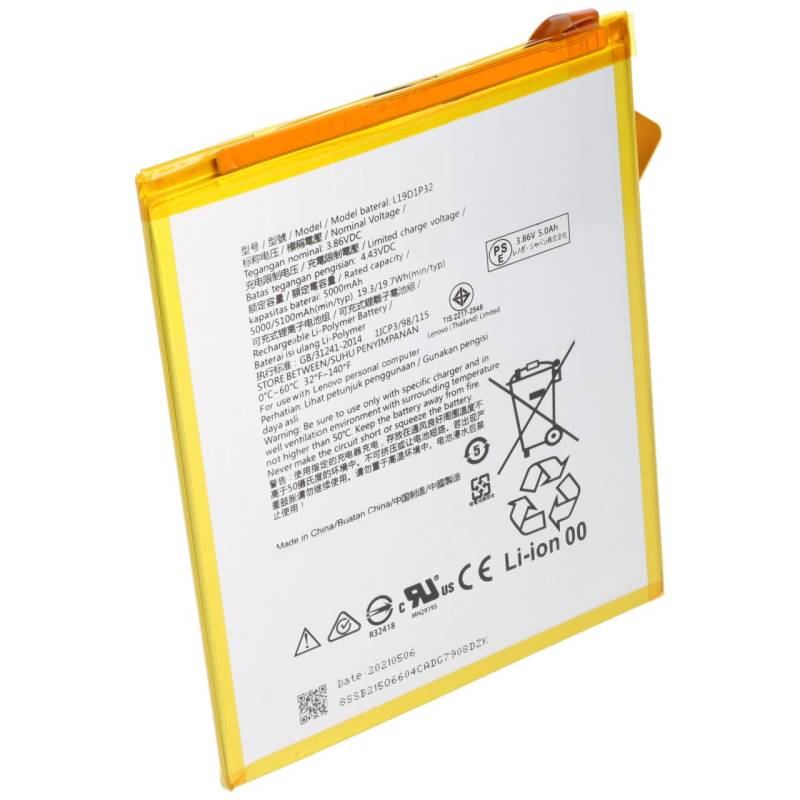 Akku passend für Lenovo Tab M10 Plus, TB-X606F, Li-Polymer, 3,85V, 5000mAh, 19,2Wh von AccuCell