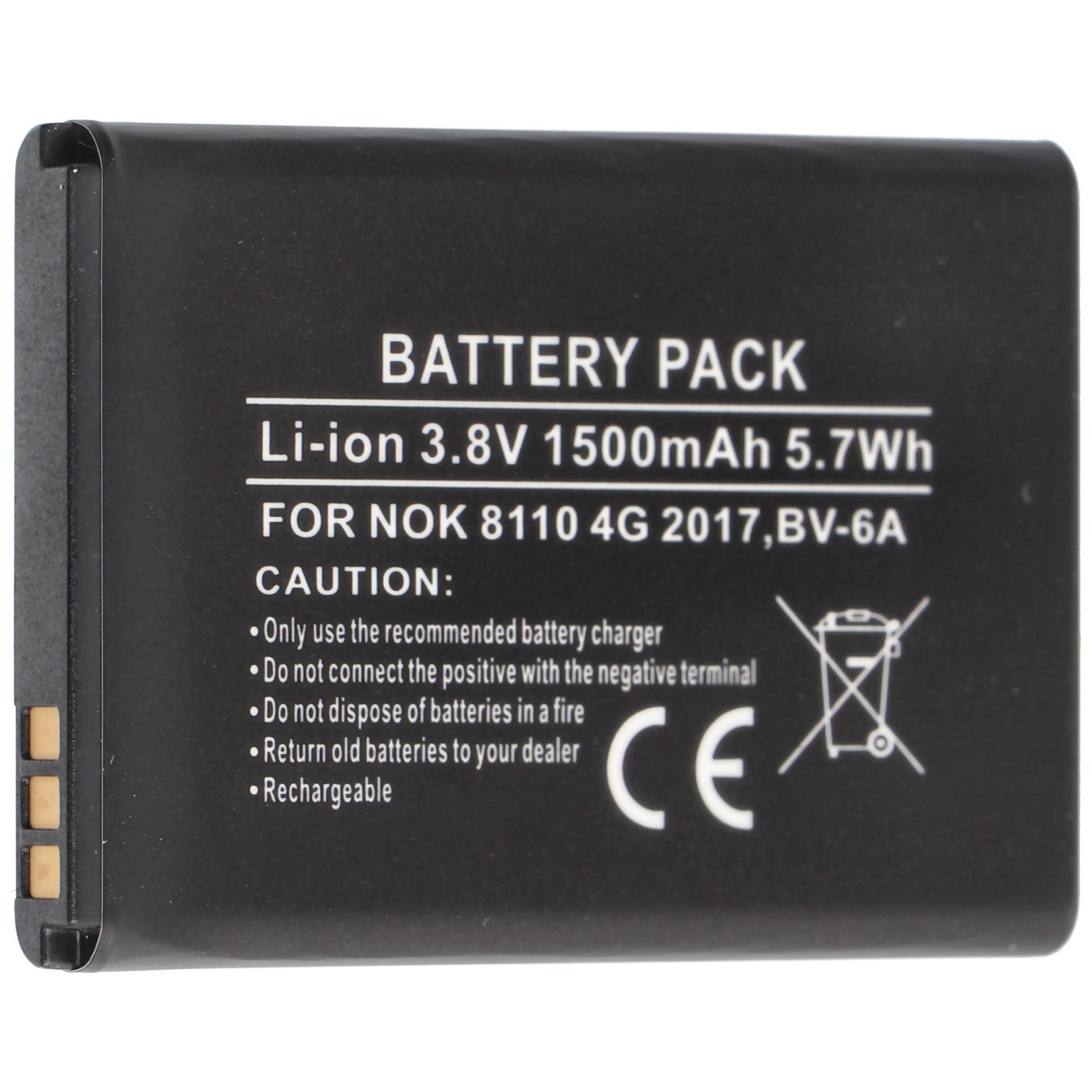 Akku passend für Nokia 8110 4G 2017, BV-6A Li-Ion 3,8 Volt 53,2 x 38,0 x 5,9mm Akku passend für Nokia 8110 4G 2017, BV-6A Li-Ion 3,8 Volt 53,2 x 38,0 x 5,9mm von AccuCell