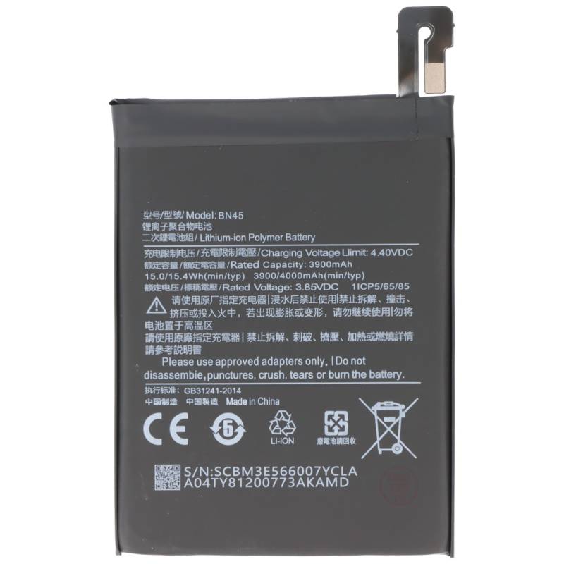 Akku passend für Xiaomi Redmi Note 5, Li-Polymer, 3,85V, 3900mAh, 15,0Wh, built-in, ohne Werkzeug von AccuCell
