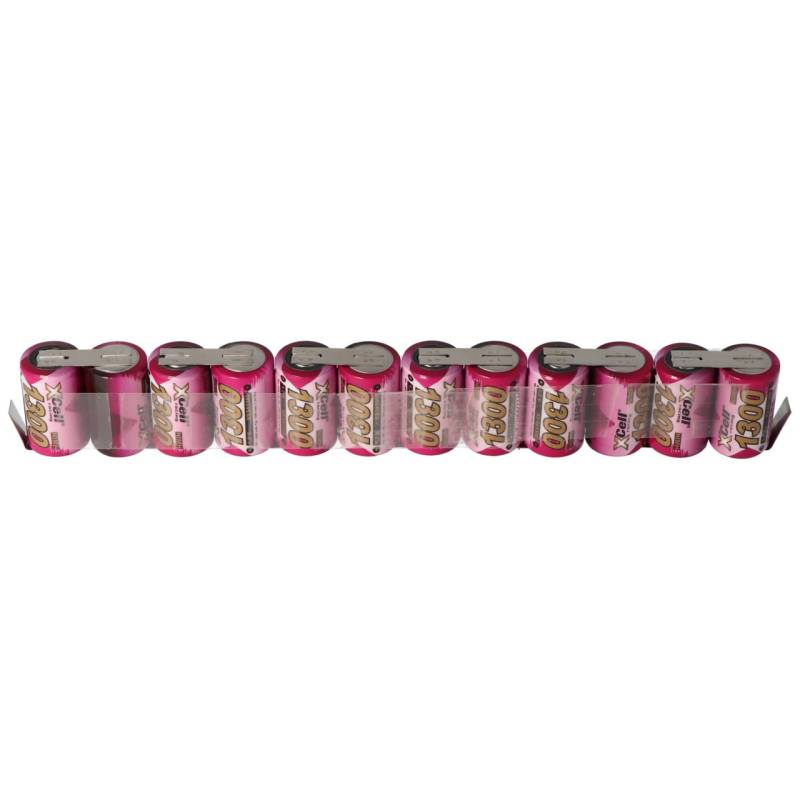 AkkuPack 14,4 Volt mit 1300mAh bestehend aus 12 2/3A NiMH Akku 204 x 17 x 29 mm von AccuCell