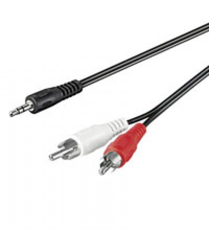 Audio-Video-Kabel 0,5 m 3,5 mm stereo Stecker > 2 x Cinch-Stecker Audio-Video-Kabel 0,5 m 3,5 mm stereo Stecker > 2 x Cinch-Stecker von AccuCell