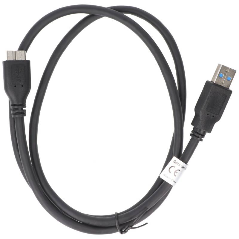 Datenkabel kompatibel zu Micro-USB 3.0, 1 Meter, Farbe schwarz von AccuCell