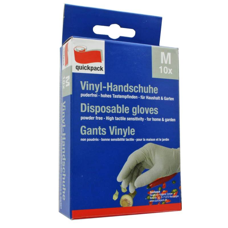 Die weißen Vinyl-Handschuhe im 10er Pack, Größe M von AccuCell