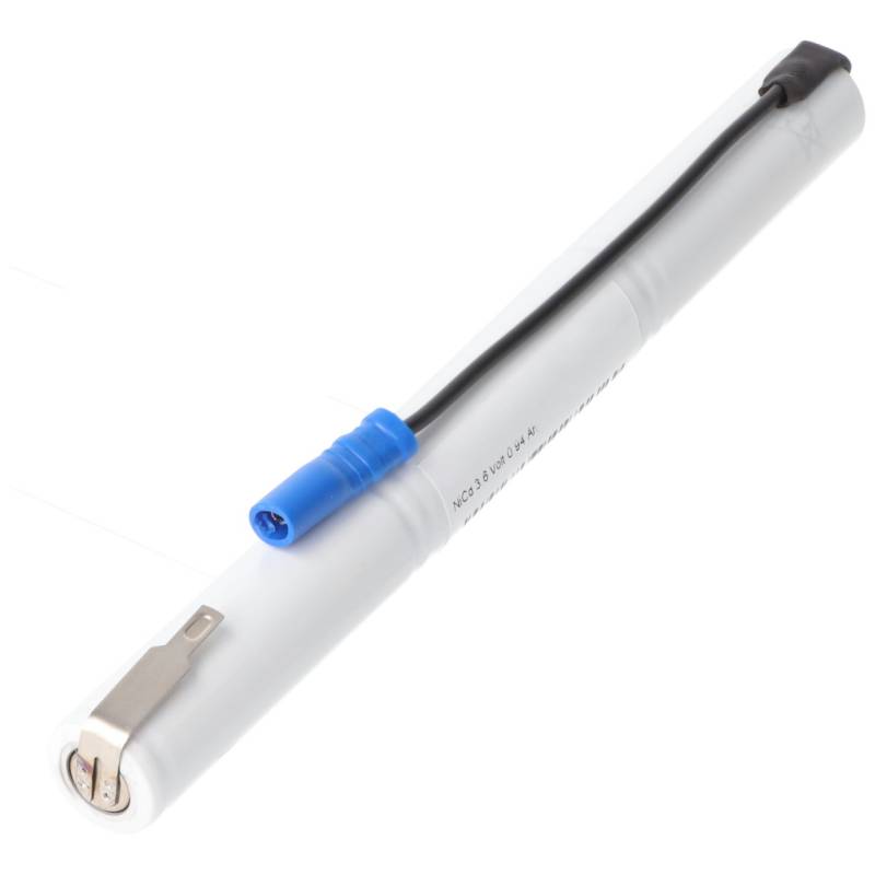 Ersatz-Akku ideal passend für den RZB 71107840 Akku für Notleuchten, Notstromleuchten mit 3,6 Volt und 860mAh L1x3 Mignon AA mit Fastonstecker 2,8mm +Pol und 110mm Kabel und Faston-Buchse 2,8mm -Pol von AccuCell