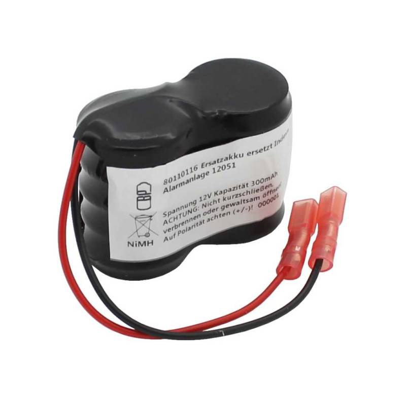 Ersatzakku NiMH 12V 300mAh ersetzt Indexa Alarmanlage 12051 von AccuCell