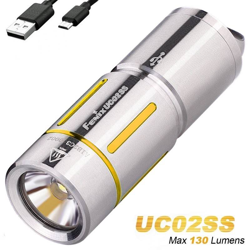 Fenix UC02SS LED schlüsselbundleuchte, mit Akku und Ladekabel, Farbe gold von Fenix