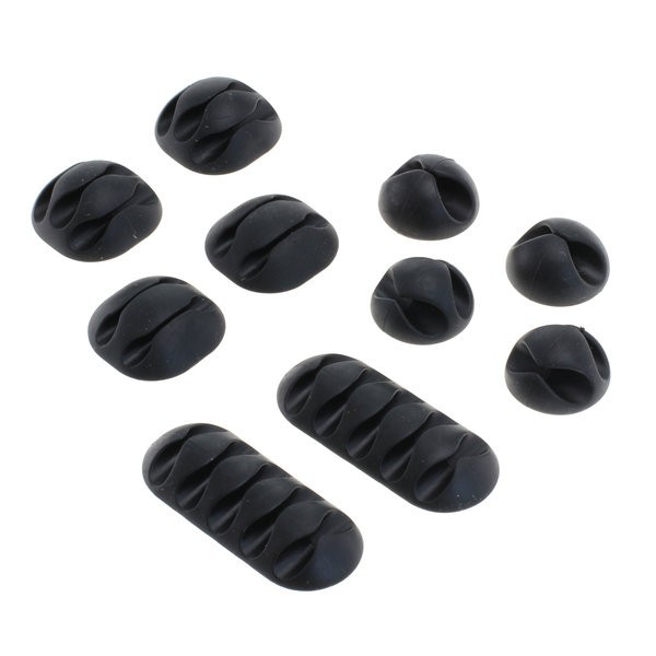 Kabelmanagement, die Kabelclips, Kabelhalter im 10er Set schwarz Kabelmanagement, die Kabelclips, Kabelhalter im 10er Set schwarz von AccuCell