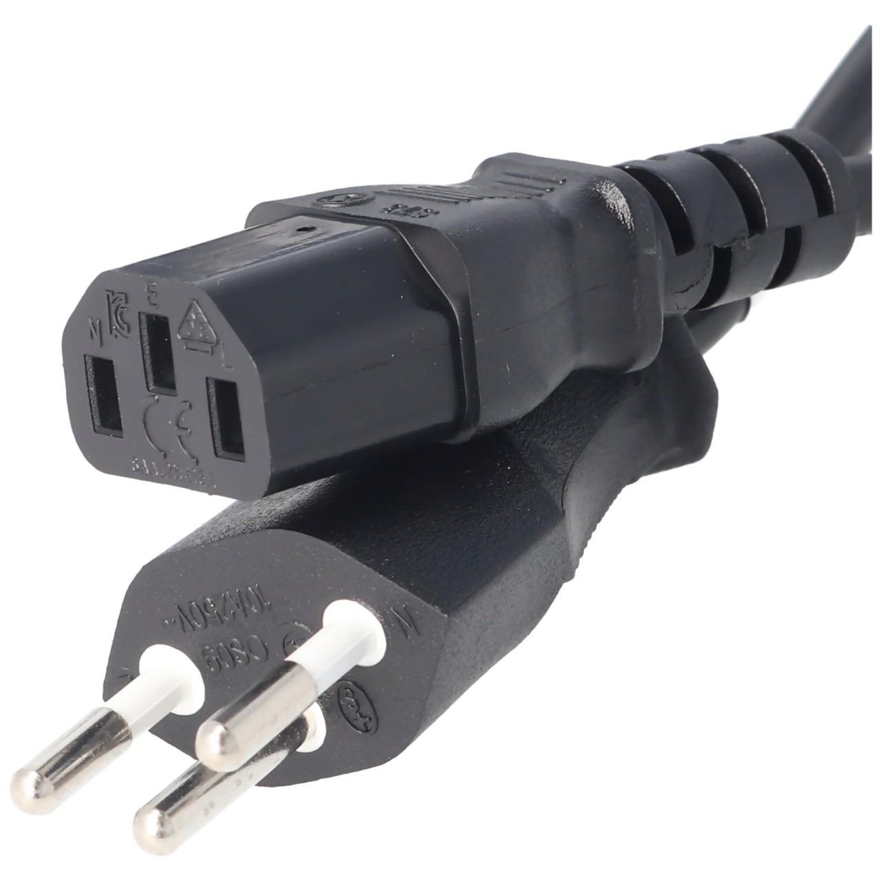 Netzkabel mit Schweiz-Stecker für IEC-Buchse C13, Stromkabel Schweiz mit 3 Pin von AccuCell