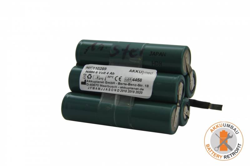 NiMH Akkuumbau passend für Stryker - 400-650 T4 Power Pack von AccuCell