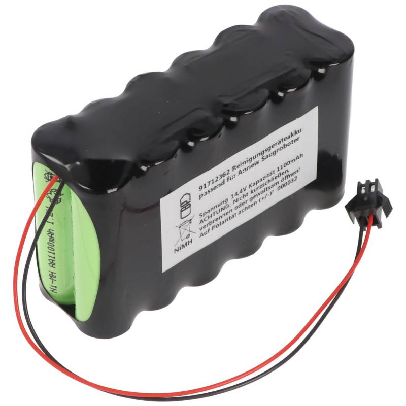 Reinigungsgeräteakku NiMH 14,4V 1100mAh passend für Annew Saugroboter von AccuCell