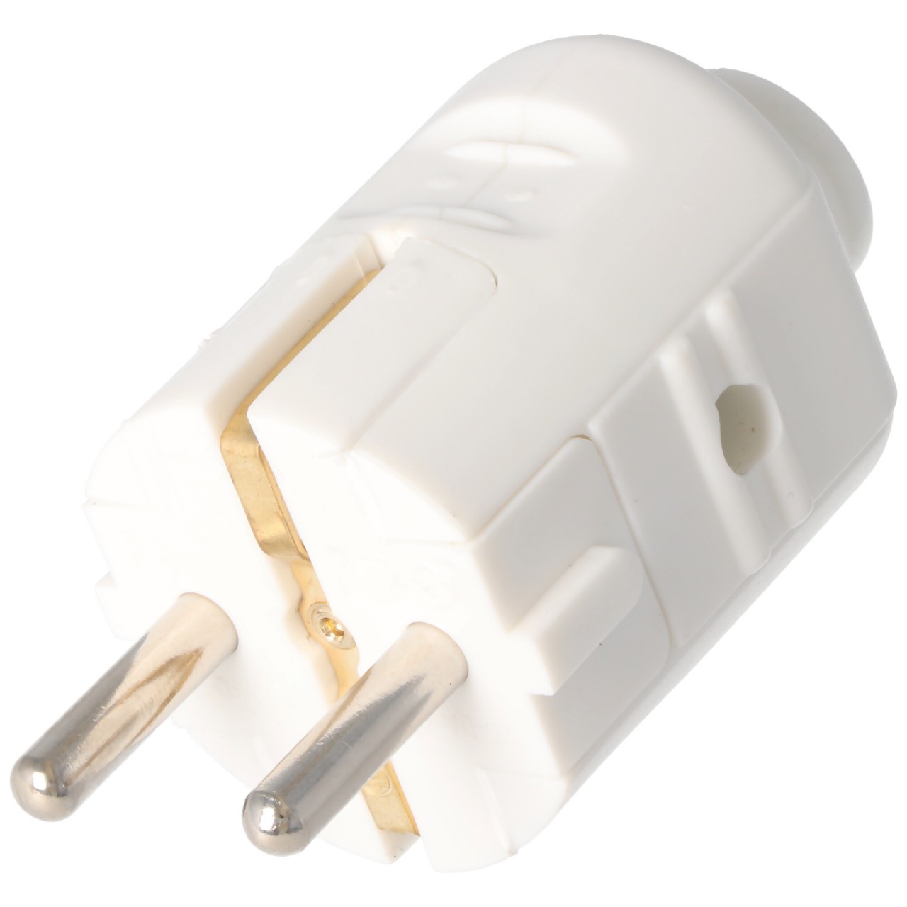 Schukostecker weiß, Schutzkontaktstecker weiss, Schuko-Stecker mit Zugentlastung IP44 16A 250V, mit doppeltem Schutzkontakt Schukostecker weiß, Schutzkontaktstecker weiss, Schuko-Stecker mit Zugentlastung IP44 16A 250V, mit doppeltem Schutzkontakt von AccuCell
