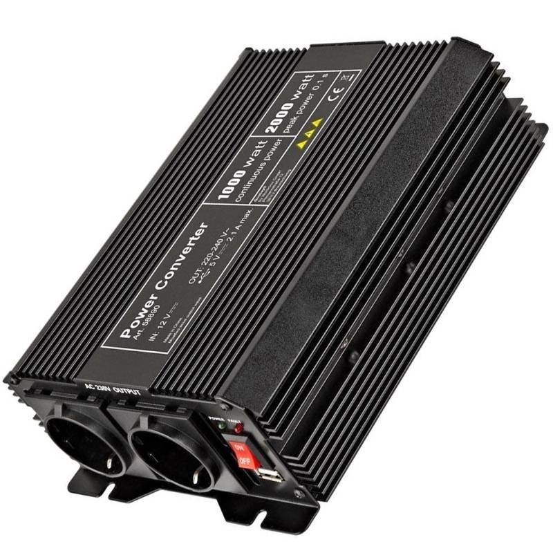 Spannungswandler max. 1000W wandelt die Spannung von 12 VDC in 230 VAC um von AccuCell