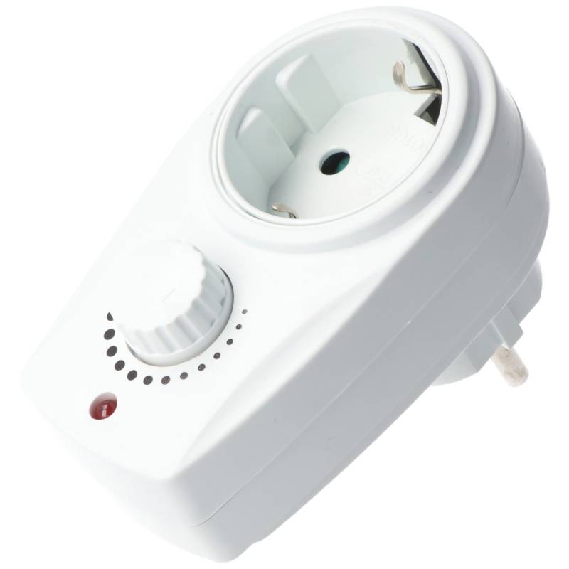 Zwischenschalter 1x Schutzkontakt weiß mit Dimmer von AccuCell