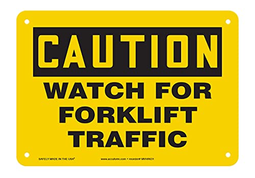 Accuform"Caution Watch for Forklift Traffic" Safety Sign, Plastic, 7 x 10 Inches (MVHR631VP) von Accuform