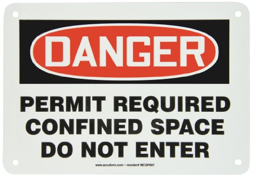 Accuform MCSP007VA Aluminium-Sicherheitsschild, Legende "Danger Permit Requireded Space Do Not Enter", 17,8 cm Länge x 25,4 cm Breite, Rot/Schwarz auf Weiß Accuform MCSP007VA Aluminium-Sicherheitsschild, Legende "Danger Permit Requireded Space Do Not Enter", 17,8 cm Länge x 25,4 cm Breite, Rot/Schwarz auf Weiß von Accuform