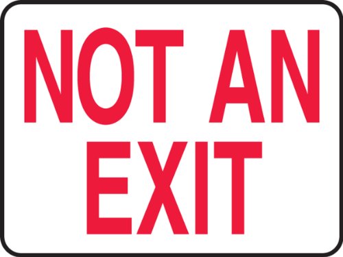 Accuform "Not An Exit" Safety Sign, Plastic, 7 x 10 Inches (MEXT910VP) von Accuform