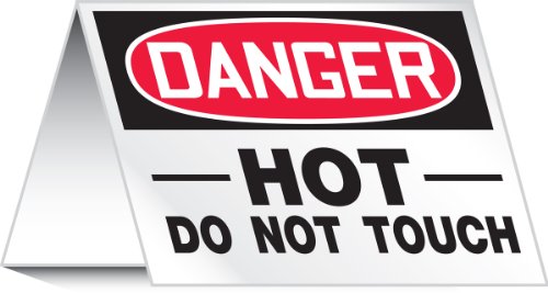 Accuform PAT727 Aluminum Tent-Style Surface Warning Sign, Legend"Danger HOT DO NOT Touch", 5" Height x 7" Width, Red/Black on White Accuform PAT727 Aluminum Tent-Style Surface Warning Sign, Legend"Danger HOT DO NOT Touch", 5" Height x 7" Width, Red/Black on White von Accuform