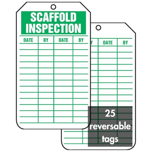 Accuform Signs TRS317CTP Scaffold Status Tag, Legend SCAFFOLD INSPECTION, 5.75 Length x 3.25 Width x 0.010 Thickness, PF-Cardstock, Green on White (Pack of 25) by Accuform von Accuform