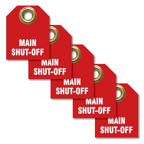 Accuform TDW220 Plastic"Normally Closed" Valve IDENTIFIER Tag, 2-1/2" H x 2" W, White on Red (Pack of 5) von Accuform