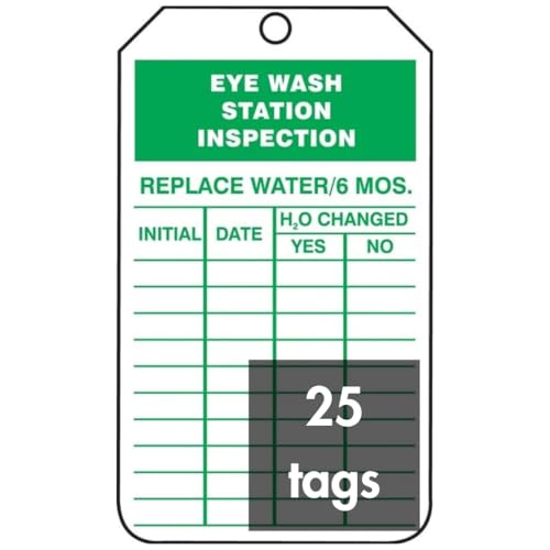 accuform Schilder trs245ctp Inspektion Tag, Legend "Eye Wash Station Inspektion," 14,6 cm Länge x 8,3 cm Breite x 0 cm Stärke, pf-cardstock, grün auf weiß (25 Stück) von Accuform
