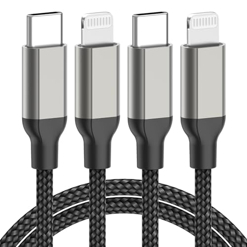Acecene Lightning Kabel USB C [2 Pack], MFi Zertifiziert 2m Langes iPhone Ladekabel USB C Lightning Schnellladekabel Kompatible für iPhone 14 13 12 11 Pro Max X 8 7 6 Plus SE - Schwarz von Acecene