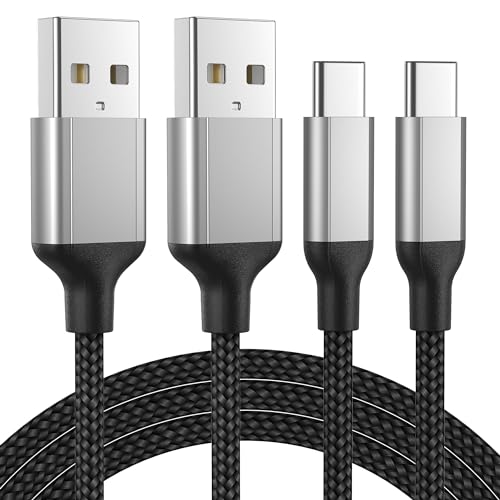 Acecene USB auf USB C Ladekabel 1m, 2 Stück 3A Ladekabel USB C Schnellladekabel, USB Kabel Typ C Datenkabel Kompatibel mit Huawei Samsung Galaxy S23 S22 S21 S20 Ultra Google Oneplus Xiaomi - Schwarz von Acecene