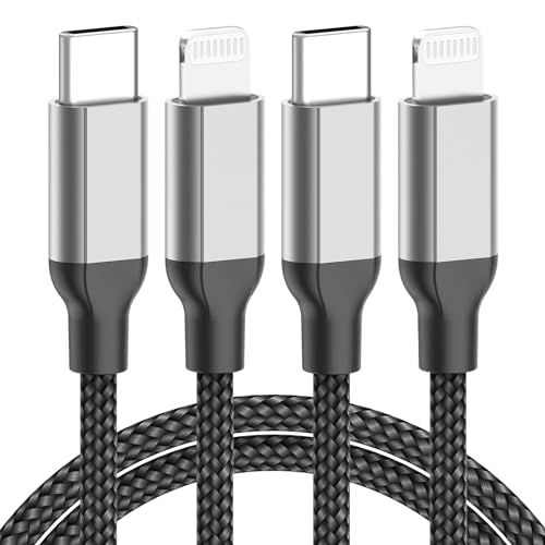 Acecene USB C Lightning Kabel 2m [2 Stück], MFi Zertifiziert Langes iPhone Ladekabel USB C Lightning Schnellladekabel mit Datensynchronisation für iPhone 14 13 12 11 Pro Max X 8 7 6 Plus SE - Schwarz von Acecene