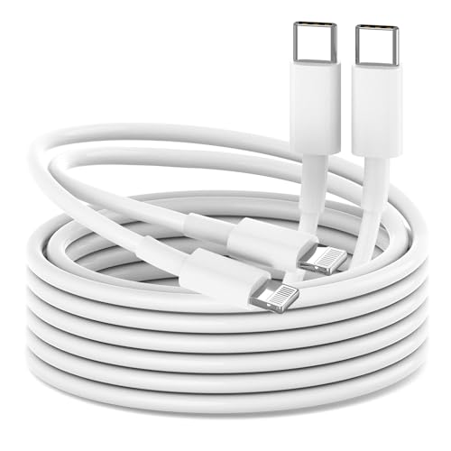 Acecene USB C auf Lightning Kabel 2m, [2 Stück] MFi Zertifiziert Langes iPhone Ladekabel USB C Lightning Schnellladekabel und Datenkabel für iPhone 14 13 12 11 Pro Max 8 7 6 5 4 Plus SE X - Weiß von Acecene