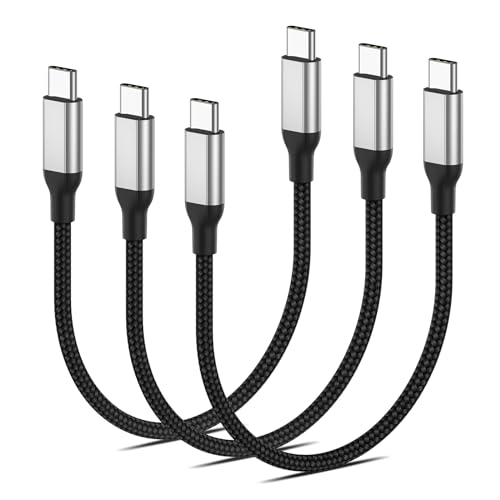 USB C auf USB C Kabel Kurz 20cm, 3 Stück PD 60W Ladekabel USB C Schnellladekabel und Datenkabel Nylon Typ c Ladekabel für iPhone 15/15 Pro/15 Pro Max Samsung Galaxy Huawei -USB 2.0 von Acecene