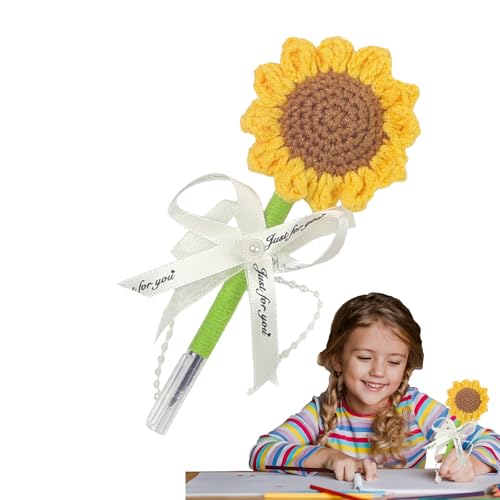 Aceirropy Sonnenblumen-Stifte - Künstliche Sonnenblumen-Stifte | Rutschfeste Gel-Tintenschreiber mit Handgefertigten Strickblumen für Büro, Schule und Homeoffice Aceirropy Sonnenblumen-Stifte - Künstliche Sonnenblumen-Stifte | Rutschfeste Gel-Tintenschreiber mit Handgefertigten Strickblumen für Büro, Schule und Homeoffice von Aceirropy
