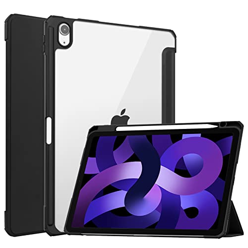 Acelive Hülle Tasche für iPad Air 5. Generation 2022 / iPad Air 4. Generation 2020 10.9 Zoll mit Stifthalter und Transparenter Rückseite, DIY Stickers von Acelive