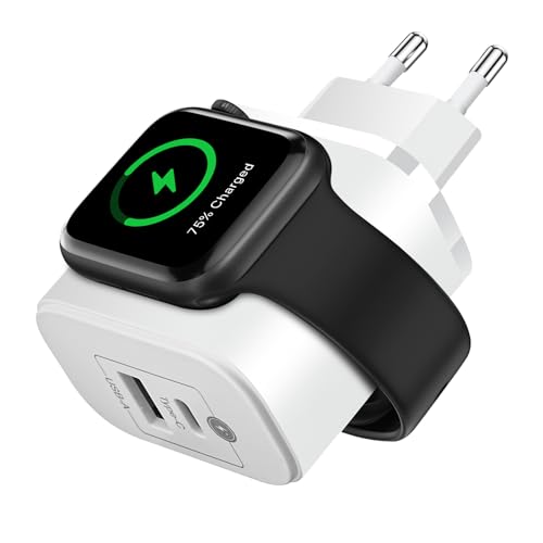 3 In 1 Ladestation Apple Watch für iPhone, 2 Ports Schnellladegerät mit USB-C und USB-A, USB C Ladegerät Steckdose Netzteil für Apple Watch 1-8/SE/Ultra, für AirPods Pro/3/2, für iPad, Samsung, HuaWei 3 In 1 Ladestation Apple Watch für iPhone, 2 Ports Schnellladegerät mit USB-C und USB-A, USB C Ladegerät Steckdose Netzteil für Apple Watch 1-8/SE/Ultra, für AirPods Pro/3/2, für iPad, Samsung, HuaWei von Acemall